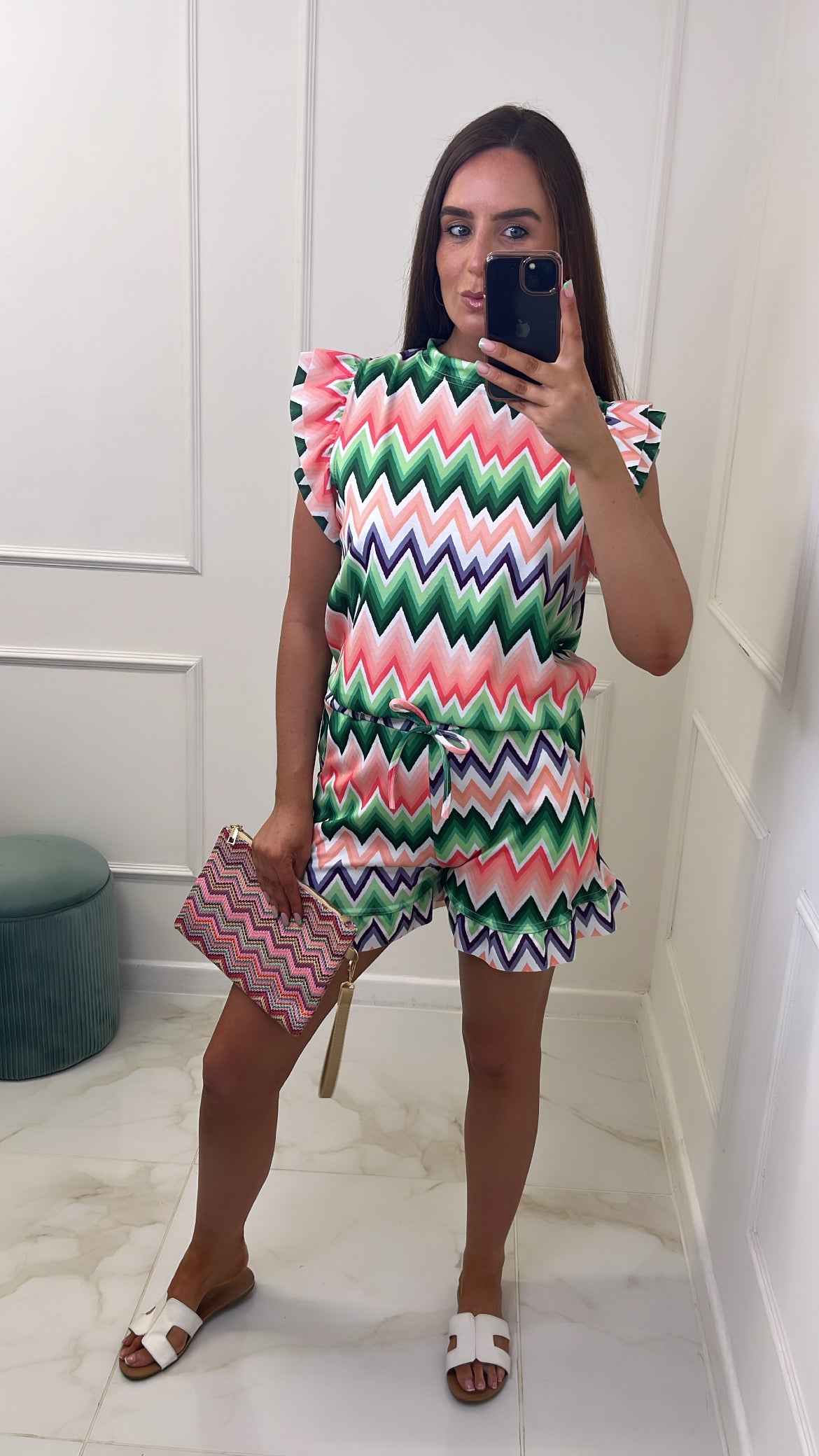 DARA lime zig zag shorts co-ord