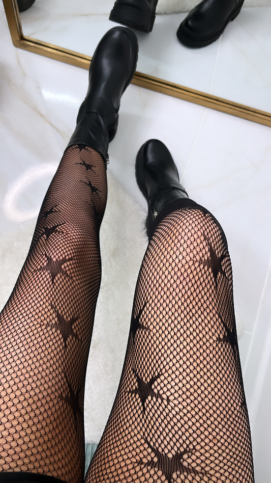 STAR STRUCK black fishnet tights